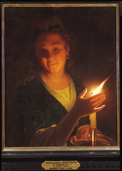 キャンドルを持つ女性 作： Godfried Schalcken